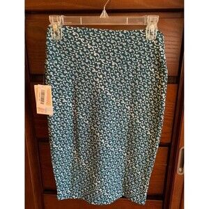 NEW! LuLaRoe Cassie pencil skirt size XS-teal green/ white